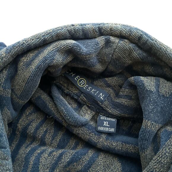 1990s VTG Gray Blue Heavyweight Terry Cloth Robe Turkish Bathrobe Size XL - Picture 6 of 6